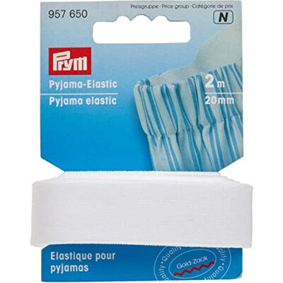 Prym Pyžamo-elastické 20 mm bílé Prym Pyžamo-elastické 20 mm bílé