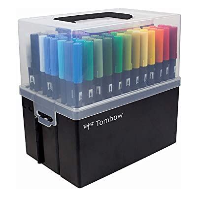 Tombow ABT-108C ABT Dual Brush Pen box na tužky se 107 barvami + konturovací pera, vícebarevné Tombow ABT-108C ABT Dual Brush Pen box na tužky se 107 barvami + konturovací pera, vícebarevné