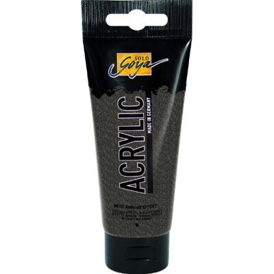 KREUL 84157 – Solo Goya Acrylic, 100 ml tuba, antracitová, krémová, mnohostranně použitelná akrylová barva ve studijní kvalitě, na vodní bázi, s třpytivým efektem, rychleschnoucí a dobře krycí KREUL 84157 – Solo Goya Acrylic, 100 ml tuba, antracitová, krémová, mnohostranně použitelná akrylová barva ve studijní kvalitě, na vodní bázi, s třpytivým efektem, rychleschnoucí a dobře krycí