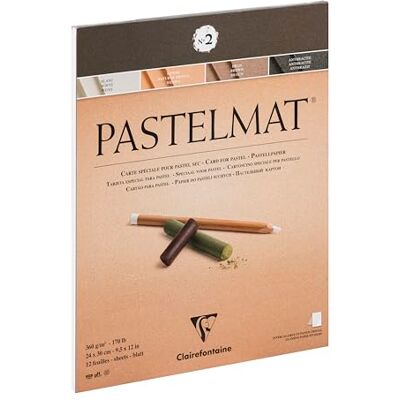 Clairefontaine 96007C kreslicí blok Pastelmat (12 listů, 24 x 30 cm, 360 g, se 4 transparentními dělicími listy, speciální karton ideální pro pastely a křídy) hnědá, antracitová, bílá a světle hnědá Clairefontaine 96007C kreslicí blok Pastelmat (12 listů, 24 x 30 cm, 360 g, se 4 transparentními dělicími listy, speciální karton ideální pro pastely a křídy) hnědá, antracitová, bílá a světle hnědá