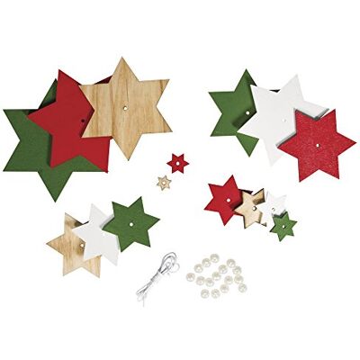 Rayher 66050000 Holz-Sterne Set rot/grün Töne, 11x16 cm, Deko zum Hängen, SB-Btl 1 Set Rayher 66050000 Holz-Sterne Set rot/grün Töne, 11x16 cm, Deko zum Hängen, SB-Btl 1 Set
