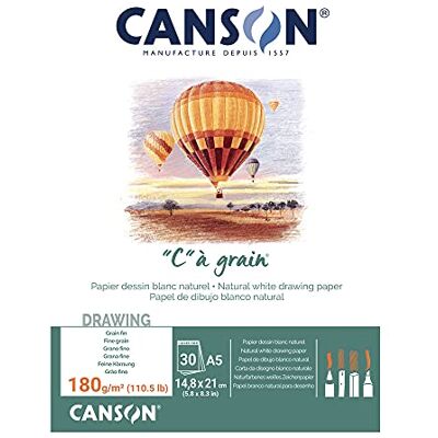 Canson 400060609 C a grain kreslicí papír, A5, přírodní bílá Canson 400060609 C a grain kreslicí papír, A5, přírodní bílá