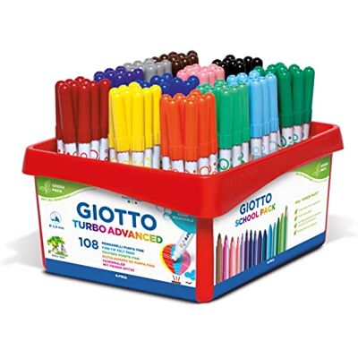 GIOTTO Turbo Advanced Schulpack mit 108 Stück Fasermalern in 12 sortierten Farben GIOTTO Turbo Advanced Schulpack mit 108 Stück Fasermalern in 12 sortierten Farben