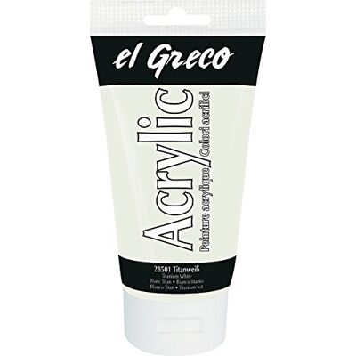 KREUL 28501 – El Greco Acrylic, 150 ml tuba v titanové bílé, vysoce pigmentovaná, lesklá akrylová barva ve studijní kvalitě, roztíratelná, pro pastózní malování KREUL 28501 – El Greco Acrylic, 150 ml tuba v titanové bílé, vysoce pigmentovaná, lesklá akrylová barva ve studijní kvalitě, roztíratelná, pro pastózní malování