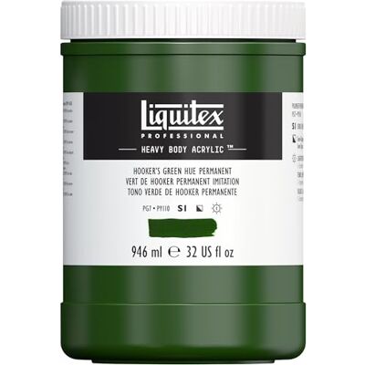 Liquitex 4413224 Professional Heavy Body akrylová barva v umělecké kvalitě s vynikající stálostí na světle v máslové konzistenci, 946 ml hrnec – Hooker's zelený barevný odstín Liquitex 4413224 Professional Heavy Body akrylová barva v umělecké kvalitě s vynikající stálostí na světle v máslové konzistenci, 946 ml hrnec – Hooker's zelený barevný odstín