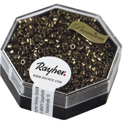 Rayher Delica-Rocailles, Miyuki-Rocailles, kouřový opas, metalický, lesklý, 2,2 mm ø, dóza 4 g, korálky na navlékání, skleněné korálky malé, 14750563 Rayher Delica-Rocailles, Miyuki-Rocailles, kouřový opas, metalický, lesklý, 2,2 mm ø, dóza 4 g, korálky na navlékání, skleněné korálky malé, 14750563