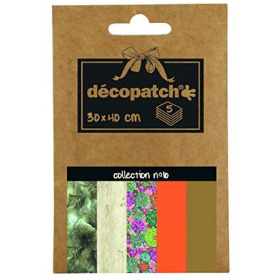 décopatch DP010O Déco Pocket 5 Bogen Papier 30x40cm décopatch DP010O Déco Pocket 5 Bogen Papier 30x40cm