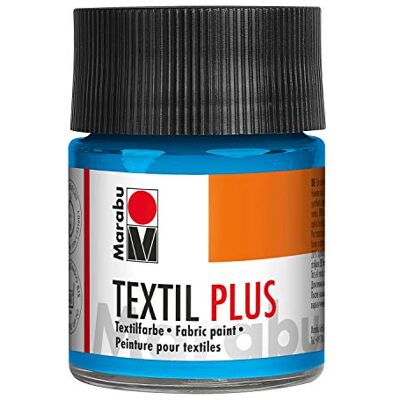 Marabu 17150005090 Textil Plus světle modrá 50 ml, plně krycí barva na látky na tmavé látky, vhodná pro malování na látky a tisk látek, po fixaci lze prát do 40 °C Marabu 17150005090 Textil Plus světle modrá 50 ml, plně krycí barva na látky na tmavé látky, vhodná pro malování na látky a tisk látek, po fixaci lze prát do 40 °C