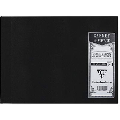 Clairefontaine 96040C cestovní album (s plátěnou vazbou, akvarelový papír, 180 g, zrnité, DIN A5, 14,8 x 21 cm, 60 listů, ideální na cestování, robustní a elegantní), černé Clairefontaine 96040C cestovní album (s plátěnou vazbou, akvarelový papír, 180 g, zrnité, DIN A5, 14,8 x 21 cm, 60 listů, ideální na cestování, robustní a elegantní), černé