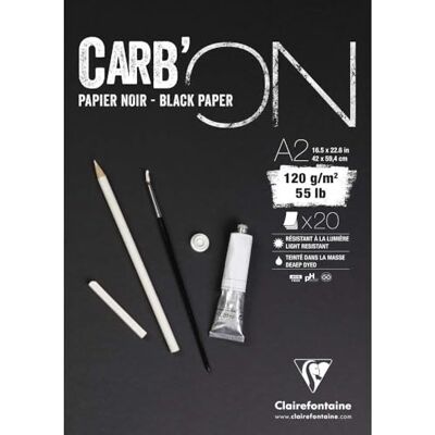 Clairefontaine 975041C kreslicí blok Carb´On (120 g, ideální pro suché techniky, DIN A2, 42 x 59,4 cm, lepený, 20 listů) černý Clairefontaine 975041C kreslicí blok Carb´On (120 g, ideální pro suché techniky, DIN A2, 42 x 59,4 cm, lepený, 20 listů) černý
