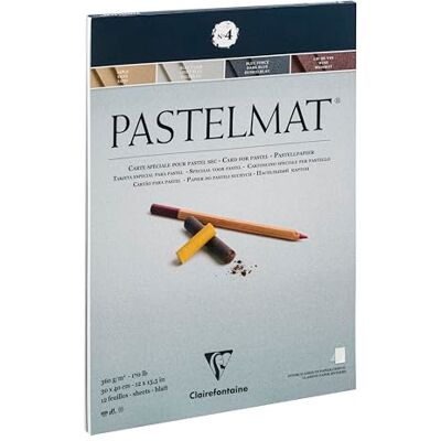 Clairefontaine 96112C blok na kreslení Pastelmat (12 listů, 30 x 40 cm, 360 g, se 4 transparentními dělicími listy, speciální karton ideální pro pastely a křídy) tmavě modrá, světle modrá, červená a Clairefontaine 96112C blok na kreslení Pastelmat (12 listů, 30 x 40 cm, 360 g, se 4 transparentními dělicími listy, speciální karton ideální pro pastely a křídy) tmavě modrá, světle modrá, červená a