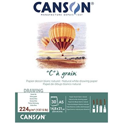 Canson 400060620 C a grain kreslicí papír, A5, přírodní bílá Canson 400060620 C a grain kreslicí papír, A5, přírodní bílá