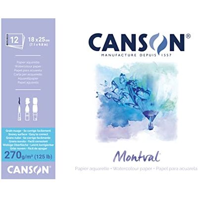Canson Montval blok jednostranně lepený, 18 x 25 cm, 12 listů, 270 g/m² Canson Montval blok jednostranně lepený, 18 x 25 cm, 12 listů, 270 g/m²
