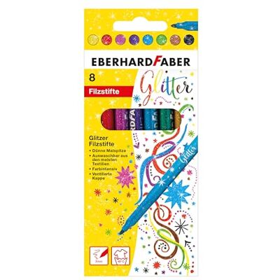 Eberhard Faber 551008 – sada třpytivých fixů, 8 pastelek s tenkou špičkou v kartonovém pouzdře Eberhard Faber 551008 – sada třpytivých fixů, 8 pastelek s tenkou špičkou v kartonovém pouzdře