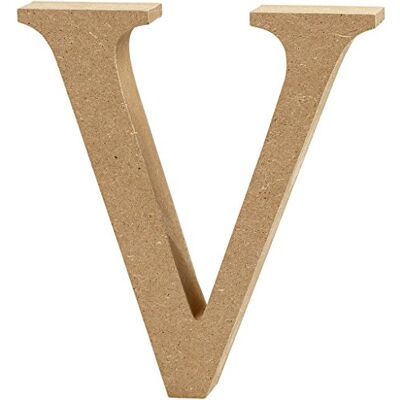 Creativ "V MDF písmeno, hnědé, 13 x 2 cm Creativ "V MDF písmeno, hnědé, 13 x 2 cm