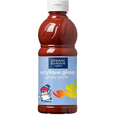Lefranc Bourgeois Dětská akrylová barva 188304 Glossy, tekutá akrylová barva připravená k použití, lesklá a voděodolná, ideální na papír, karton, dřevo, sádru, kov, plast, láhev 500 ml Siena pálená Lefranc Bourgeois Dětská akrylová barva 188304 Glossy, tekutá akrylová barva připravená k použití, lesklá a voděodolná, ideální na papír, karton, dřevo, sádru, kov, plast, láhev 500 ml Siena pálená
