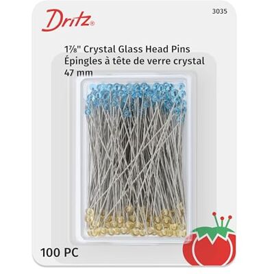 Dritz verschiedenen Quilting Kristall Glas Kopf pins-Size 30 100/Pkg Dritz verschiedenen Quilting Kristall Glas Kopf pins-Size 30 100/Pkg