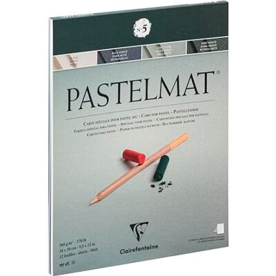 Clairefontaine 96114C kreslicí blok Pastelmat (12 listů, 24 x 30 cm, 360 g, se 4 transparentními dělicími listy Clairefontaine 96114C kreslicí blok Pastelmat (12 listů, 24 x 30 cm, 360 g, se 4 transparentními dělicími listy
