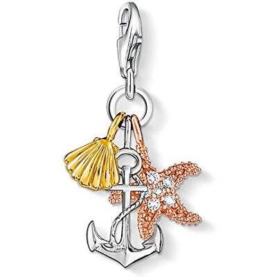 THOMAS SABO Dámský elegantní přívěsek mořská hvězdice Charm Club 925 sterlingové stříbro 1528-051-14, Kovový, Zirkonový pavé bílý THOMAS SABO Dámský elegantní přívěsek mořská hvězdice Charm Club 925 sterlingové stříbro 1528-051-14, Kovový, Zirkonový pavé bílý