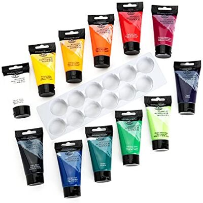 Royal & Langnickel Royal Langnickel & Langnickel Acrylfarbe, 75 ml, 12 Stück, ACR75-12, Schwarz/Blau/Grün/Rot/Violett/Weiß/Gelb, 0.5 Liters Royal & Langnickel Royal Langnickel & Langnickel Acrylfarbe, 75 ml, 12 Stück, ACR75-12, Schwarz/Blau/Grün/Rot/Violett/Weiß/Gelb, 0.5 Liters