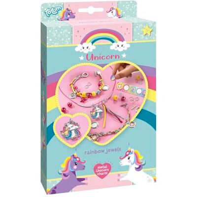 Totum 71063 šperky Unicorn vytvořte si vlastní náramky Unicorn s přívěskem jednorožce z kovu, přívěsek hvězdy, perly a nálepky Totum 71063 šperky Unicorn vytvořte si vlastní náramky Unicorn s přívěskem jednorožce z kovu, přívěsek hvězdy, perly a nálepky
