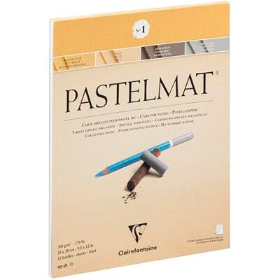Clairefontaine 96017C kreslicí blok pastelová rohož (12 listů, 24 x 30 cm, 360 g, se 4 průhlednými dělicími listy se speciálním kartonem, ideální pro pastely a křídu), světle žlutá, tmavě šedá a Clairefontaine 96017C kreslicí blok pastelová rohož (12 listů, 24 x 30 cm, 360 g, se 4 průhlednými dělicími listy se speciálním kartonem, ideální pro pastely a křídu), světle žlutá, tmavě šedá a