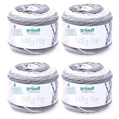 Gründl Vlna Lolly Pop 4 klubko 150 g, Silver Swirl Gründl Vlna Lolly Pop 4 klubko 150 g, Silver Swirl