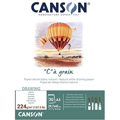 Canson 400060602 C a grain kreslicí papír, A3, bílý, 29,7 x 42 cm A3 Canson 400060602 C a grain kreslicí papír, A3, bílý, 29,7 x 42 cm A3