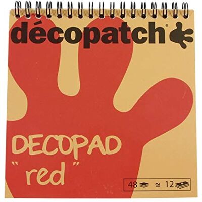 décopatch BLOC03O Block Décopad 48 Blatt Papier 15x15 cm Rot décopatch BLOC03O Block Décopad 48 Blatt Papier 15x15 cm Rot