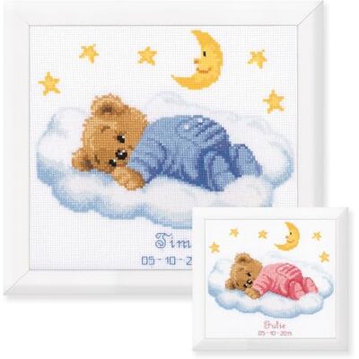 Vervaco Gezählter Kreuzstich Stickpackungen Stickset Baby Geburt Schlafende Bären Wanddekoration Handarbeit Set für Erwachsene Kreatives Handwerk ca. 22 x 20 cm Geburt Geschenk Hausdeko Vervaco Gezählter Kreuzstich Stickpackungen Stickset Baby Geburt Schlafende Bären Wanddekoration Handarbeit Set für Erwachsene Kreatives Handwerk ca. 22 x 20 cm Geburt Geschenk Hausdeko