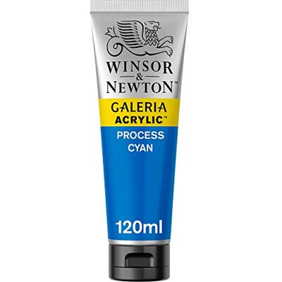Winsor & Newton Akrylová barva Galeria 2131535, vysoká pigmentace, stálý na světle, máslová konzistence, tuba 120 ml Process cyan Winsor & Newton Akrylová barva Galeria 2131535, vysoká pigmentace, stálý na světle, máslová konzistence, tuba 120 ml Process cyan