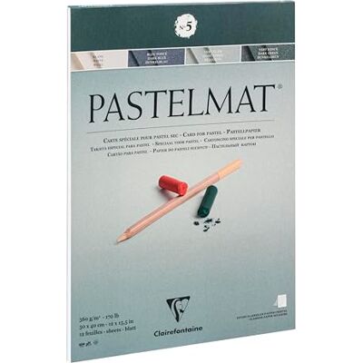 Clairefontaine 96115C kreslicí blok Pastelmat (12 listů, 30 x 40 cm, 360 g, se 4 transparentními dělicími listy, speciální karton ideální pro pastely a křídy) tmavě modrá, světle zelená, tmavě zelená Clairefontaine 96115C kreslicí blok Pastelmat (12 listů, 30 x 40 cm, 360 g, se 4 transparentními dělicími listy, speciální karton ideální pro pastely a křídy) tmavě modrá, světle zelená, tmavě zelená