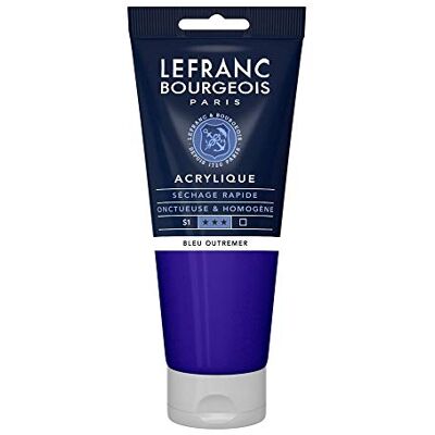 Lefranc Bourgeois Akrylová barva 300458 Fine ultramarínová modrá, tuba 200 ml, krémová akrylová barva na vodní bázi, rychleschnoucí, stálá na světle, voděodolná Lefranc Bourgeois Akrylová barva 300458 Fine ultramarínová modrá, tuba 200 ml, krémová akrylová barva na vodní bázi, rychleschnoucí, stálá na světle, voděodolná
