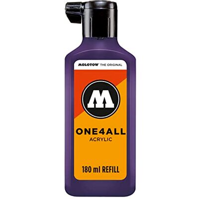 Molotow ONE4ALL Refill akryl, barva 043 tmavě fialová 180 ml, plnicí inkoust pro permanentní zvýrazňovač Molotow ONE4ALL Refill akryl, barva 043 tmavě fialová 180 ml, plnicí inkoust pro permanentní zvýrazňovač