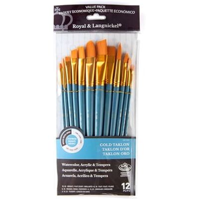 Royal & Langnickel RSET-9306 Medium Gold Taklon 12-teiliges Pinsel Set gemischt Royal & Langnickel RSET-9306 Medium Gold Taklon 12-teiliges Pinsel Set gemischt