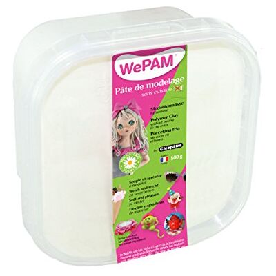 Cléopâtre WePAM PFWBBB-500 Lufthärtende Modelliermasse, 500 g, Weiß Cléopâtre WePAM PFWBBB-500 Lufthärtende Modelliermasse, 500 g, Weiß