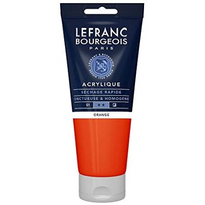Lefranc Bourgeois 300401 Fine akrylová barva oranžová, tuba 200 ml, krémová akrylová barva na vodní bázi, rychleschnoucí, stálá na světle, voděodolná Lefranc Bourgeois 300401 Fine akrylová barva oranžová, tuba 200 ml, krémová akrylová barva na vodní bázi, rychleschnoucí, stálá na světle, voděodolná