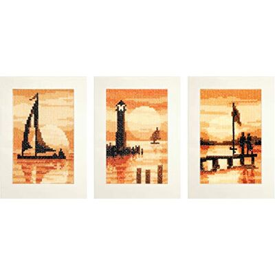 Vervaco Gezählter Kreuzstich Stickpackungen Grußkarten zum Selbstgestalten Sonnenunterg 3er DIY Postkarten Erwachsene Sticken Bastel ca. 10,5 x 15 cm Stickset für Anfänger Kreatives Geschenk Vervaco Gezählter Kreuzstich Stickpackungen Grußkarten zum Selbstgestalten Sonnenunterg 3er DIY Postkarten Erwachsene Sticken Bastel ca. 10,5 x 15 cm Stickset für Anfänger Kreatives Geschenk