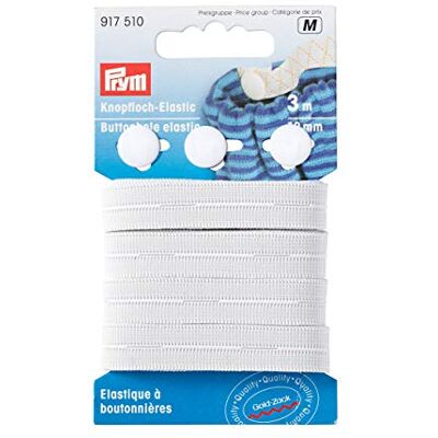 Prym Knoflíková dírka-Elastic se 3 knoflíky 12 mm bílá, plast Prym Knoflíková dírka-Elastic se 3 knoflíky 12 mm bílá, plast