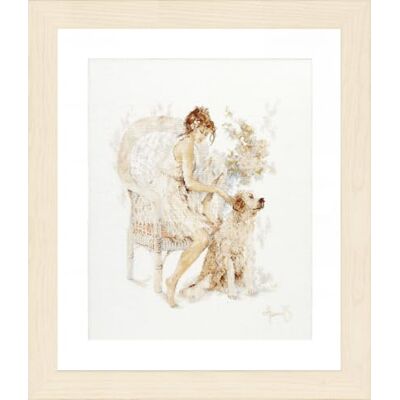 Lanarte Kreuzstich Stickpackungen Gezählter Kreuzstichbilder Set MÄDCHEN AUF STUHL MIT HUND Wanddekoration Handarbeit Set für Erwachsene 39 x 49 cm DIY Deko Bastelset Handwerker Kreative Geschenkset Lanarte Kreuzstich Stickpackungen Gezählter Kreuzstichbilder Set MÄDCHEN AUF STUHL MIT HUND Wanddekoration Handarbeit Set für Erwachsene 39 x 49 cm DIY Deko Bastelset Handwerker Kreative Geschenkset