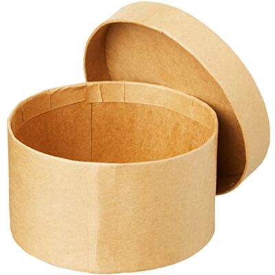 GLOREX Rundbox, Pappe, Natur, 10 x 10 x 5,5 cm GLOREX Rundbox, Pappe, Natur, 10 x 10 x 5,5 cm