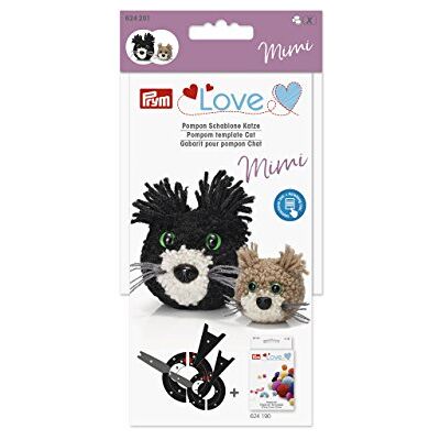 Prym 624201 Love Pompon Schablone Katze Mimi, Weiß Prym 624201 Love Pompon Schablone Katze Mimi, Weiß