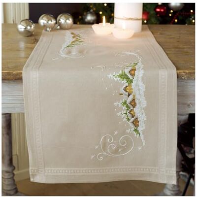 Vervaco Stickpackung Kreuzstich Set Vorgedruckt Tischläufer Winterdorf im Schnee Stickdecken Vorgezeichnet Basteln Kreativ Stickläufer zum Selbersticken 40 x 100 cm Stickset Weihnachten Vervaco Stickpackung Kreuzstich Set Vorgedruckt Tischläufer Winterdorf im Schnee Stickdecken Vorgezeichnet Basteln Kreativ Stickläufer zum Selbersticken 40 x 100 cm Stickset Weihnachten