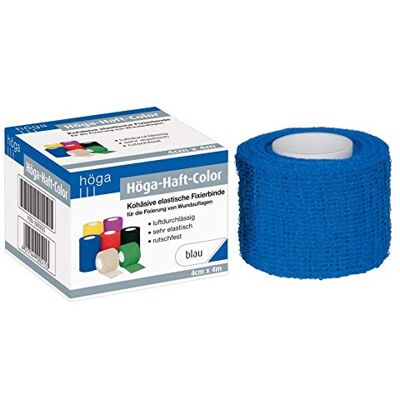 Höga Barva drží modrá 4 cm x 4 m natažená, bezpečná (samolepicí) elastická fixační obvaz (1 kus) Höga Barva drží modrá 4 cm x 4 m natažená, bezpečná (samolepicí) elastická fixační obvaz (1 kus)
