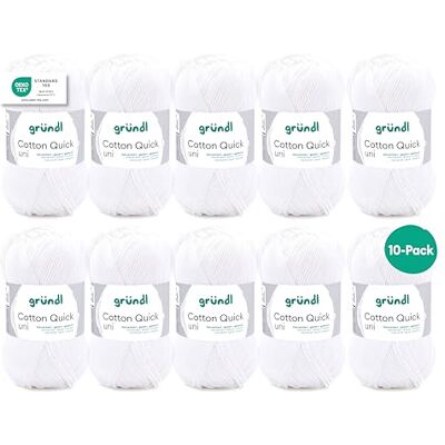 Gründl Vlna Cotton Quick uni háčkovací příze 10 klubíček 50 g, bílá Gründl Vlna Cotton Quick uni háčkovací příze 10 klubíček 50 g, bílá