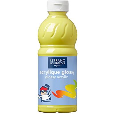 Lefranc Bourgeois 188143 Glossy Děti akrylová barva, tekutá akrylová barva připravená k použití, lesklá a voděodolná, ideální na papír, karton, dřevo, sádru, kov, plast, láhev 500 ml citrónově Lefranc Bourgeois 188143 Glossy Děti akrylová barva, tekutá akrylová barva připravená k použití, lesklá a voděodolná, ideální na papír, karton, dřevo, sádru, kov, plast, láhev 500 ml citrónově