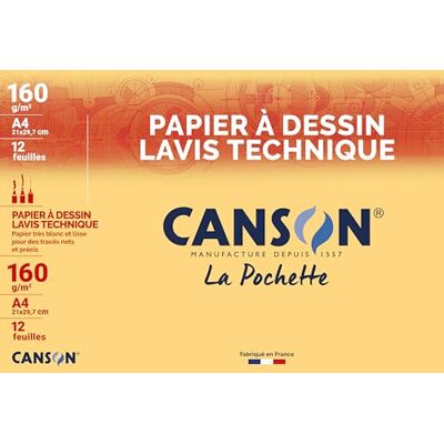 Canson 200037104 technisches Zeichenpapier, DIN A4, 160 g/qm, weiß Canson 200037104 technisches Zeichenpapier, DIN A4, 160 g/qm, weiß