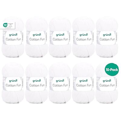 Gründl Vlna Cotton Fun Háčkovací příze pletací příze háčkovací příze snadná údržba a příjemná na kůži 100% bavlna 10 klubíček 50 g / 115 m síla jehlic 3-4 bílá Gründl Vlna Cotton Fun Háčkovací příze pletací příze háčkovací příze snadná údržba a příjemná na kůži 100% bavlna 10 klubíček 50 g / 115 m síla jehlic 3-4 bílá