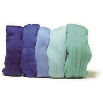 Rayher Hobby – 5364900 – Merino česaná vlna, super jemná, 18 mic,5 barev à 10 g Rayher Hobby – 5364900 – Merino česaná vlna, super jemná, 18 mic,5 barev à 10 g