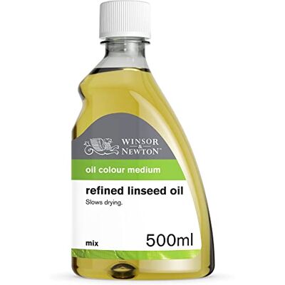 Winsor & Newton 3049748 Čištěný lněný olej pro olejové barvy, odolný proti stárnutí, zvyšuje lesk a průhlednost olejových barev, zpomaluje proces sušení 500 ml láhev Winsor & Newton 3049748 Čištěný lněný olej pro olejové barvy, odolný proti stárnutí, zvyšuje lesk a průhlednost olejových barev, zpomaluje proces sušení 500 ml láhev